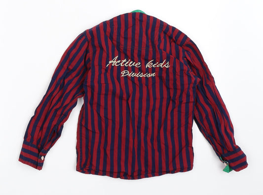Active Boys Red Striped Basic Button-Up Size 2 Years