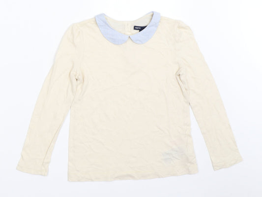 Gap Girls Ivory Basic T-Shirt Size 6-7 Years