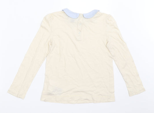 Gap Girls Ivory Basic T-Shirt Size 6-7 Years