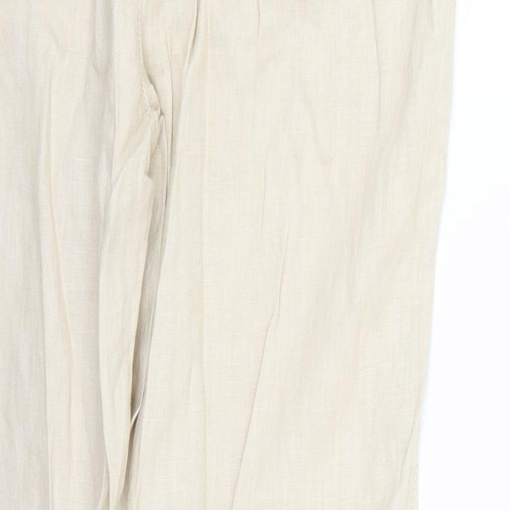 Indigo Womens Beige Trousers Size 12 L26 in