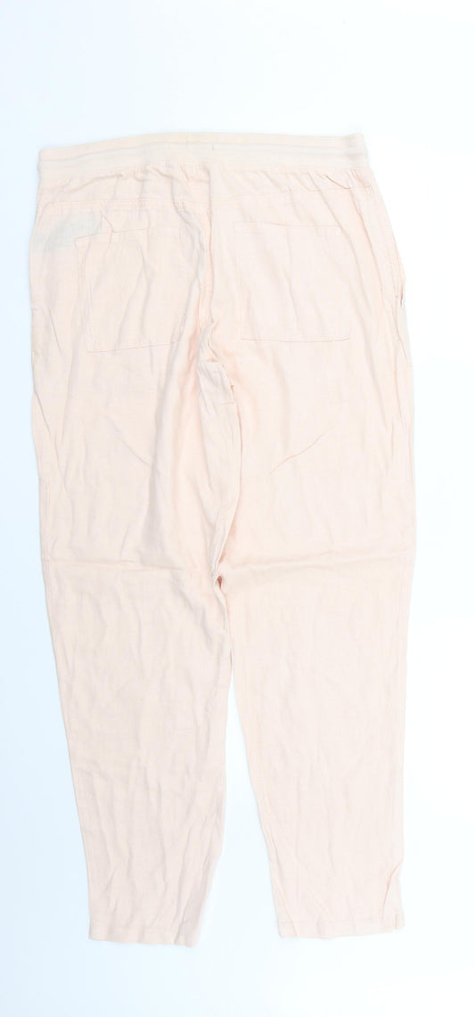 Womens UK Size 12 Marks and Spencer Regular Fit Pink Trousers