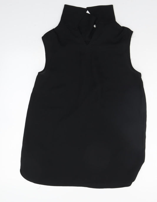 Womens UK Size 10 Debenhams Black Basic Blouse