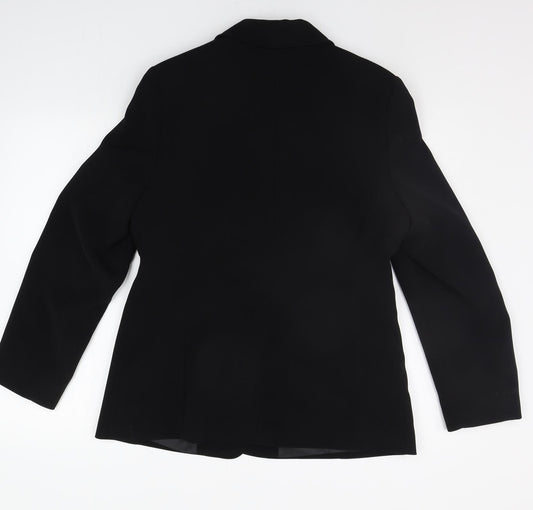 ARMANDO Womens Black Jacket Suit Jacket Size 14