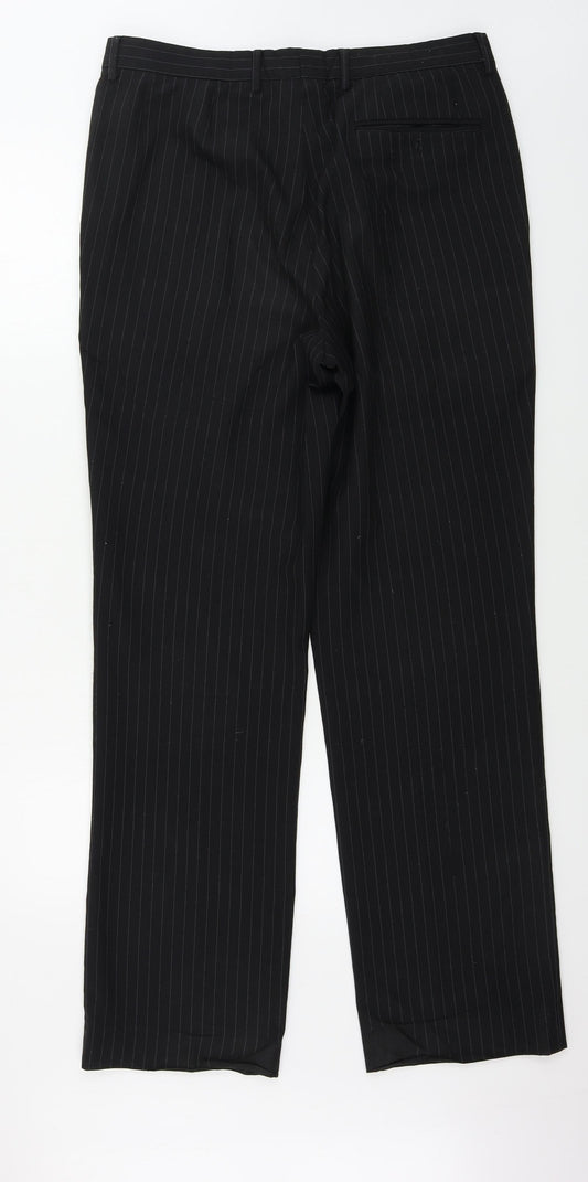 F&F Mens Black Striped Trousers Size 34 in L33 in