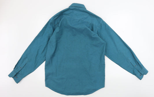 BHS Mens Green Button-Up Size 14