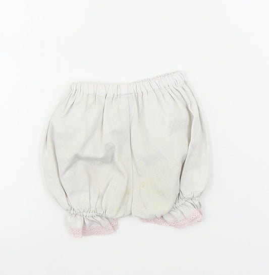 Preworn Girls White Polka Dot Cropped Trousers Size 3 Years