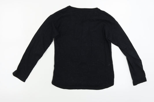 TU Boys Black Basic T-Shirt Size 11 Years - sequin detail
