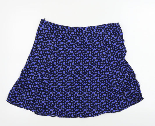 Papaya  Womens Blue Animal Print  A-Line Skirt Size 34 in