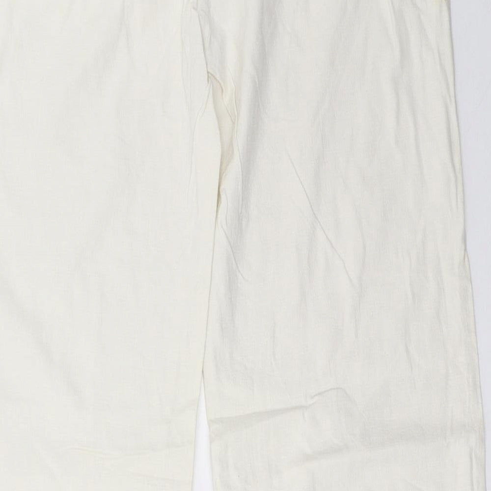 Womens UK Size XL villa Regular Fit White Trousers