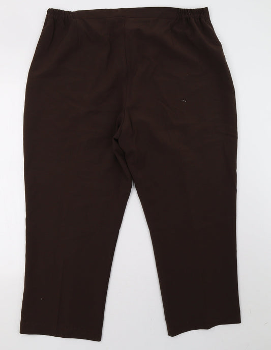 Womens UK Size 20 Sarah Hamilton Regular Fit Brown Trousers