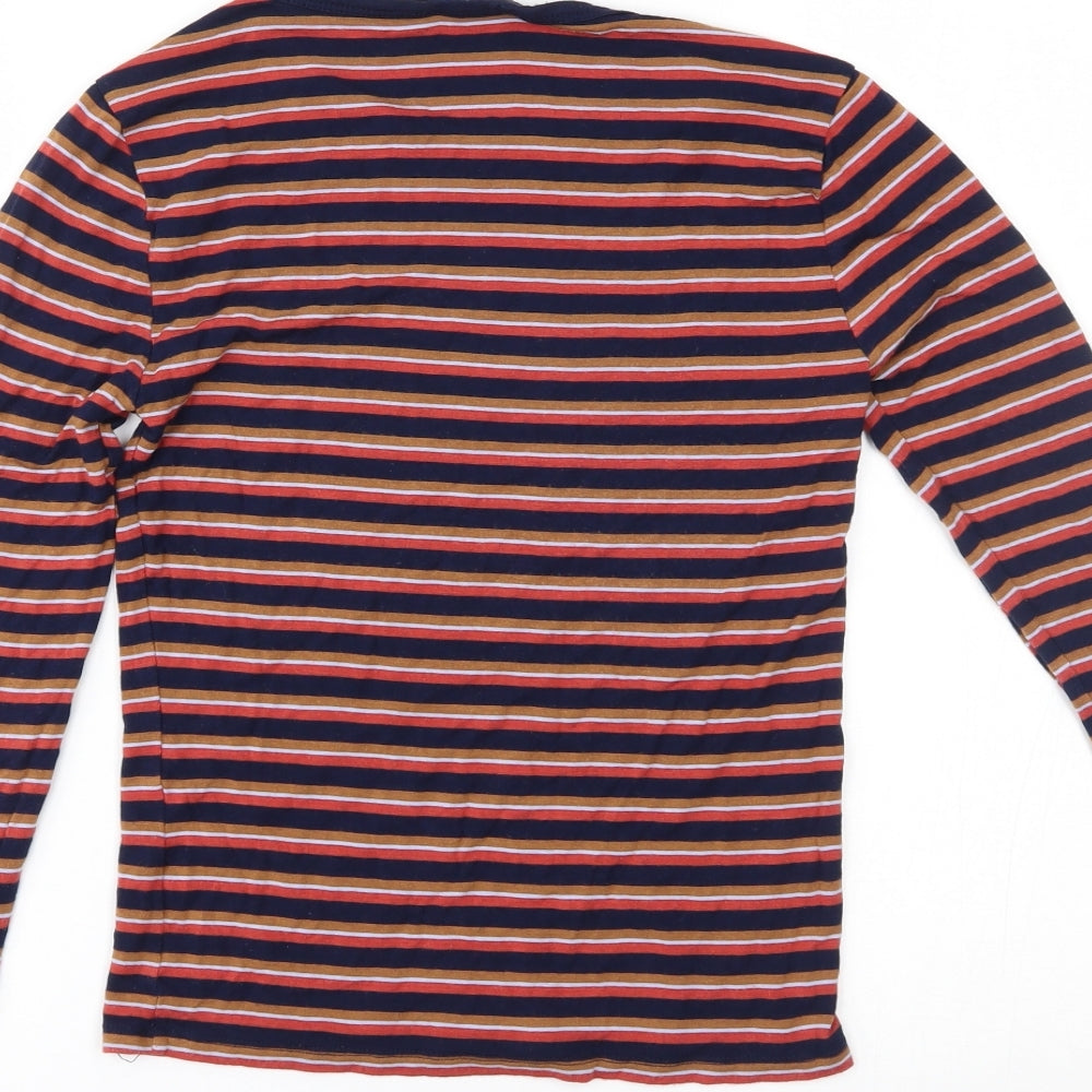 FOREVER 21 Womens Multicoloured Striped Basic T-Shirt Size S