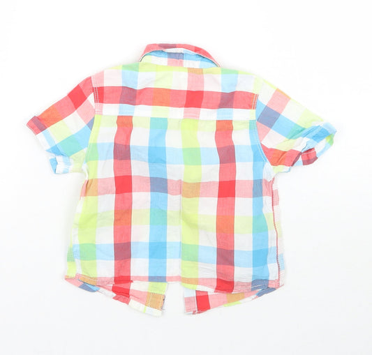 F&F Boys Blue Check Basic Button-Up Size 3-6 Months