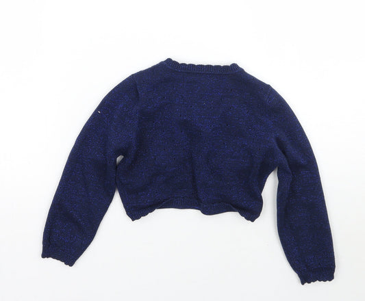 Nutmeg Girls Blue Pullover Jumper Size 4-5 Years