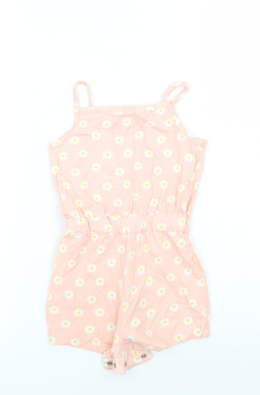 Young Dimension Girls Pink Floral Playsuit One-Piece Size 2-3 Years