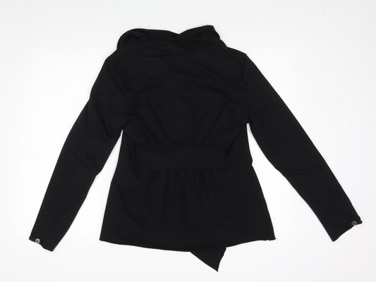 Poof Excellence Womens Black Full Zip Jumper Size M