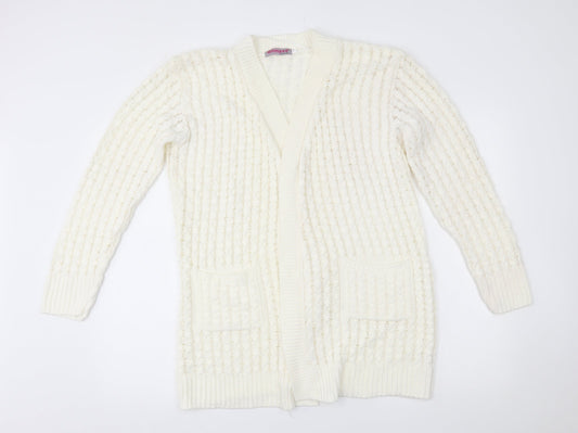 Womens UK Size S Glimpse Ivory Cardigan Jumper