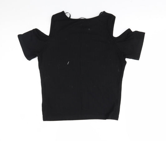Womens UK Size 8 Select Black Basic T-Shirt