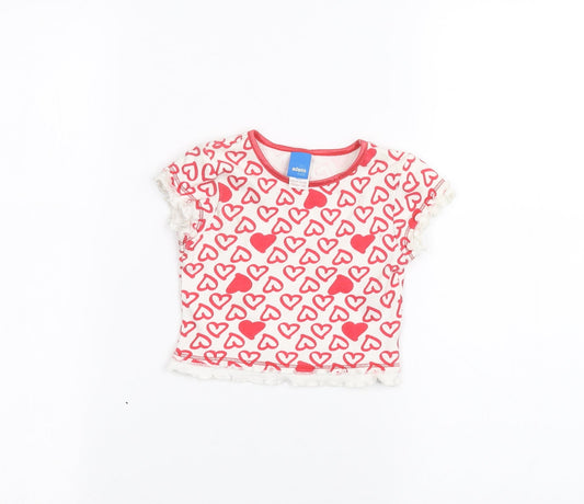 Additional front view of Adam kids Baby White Basic T-Shirt, size 9-12, Months