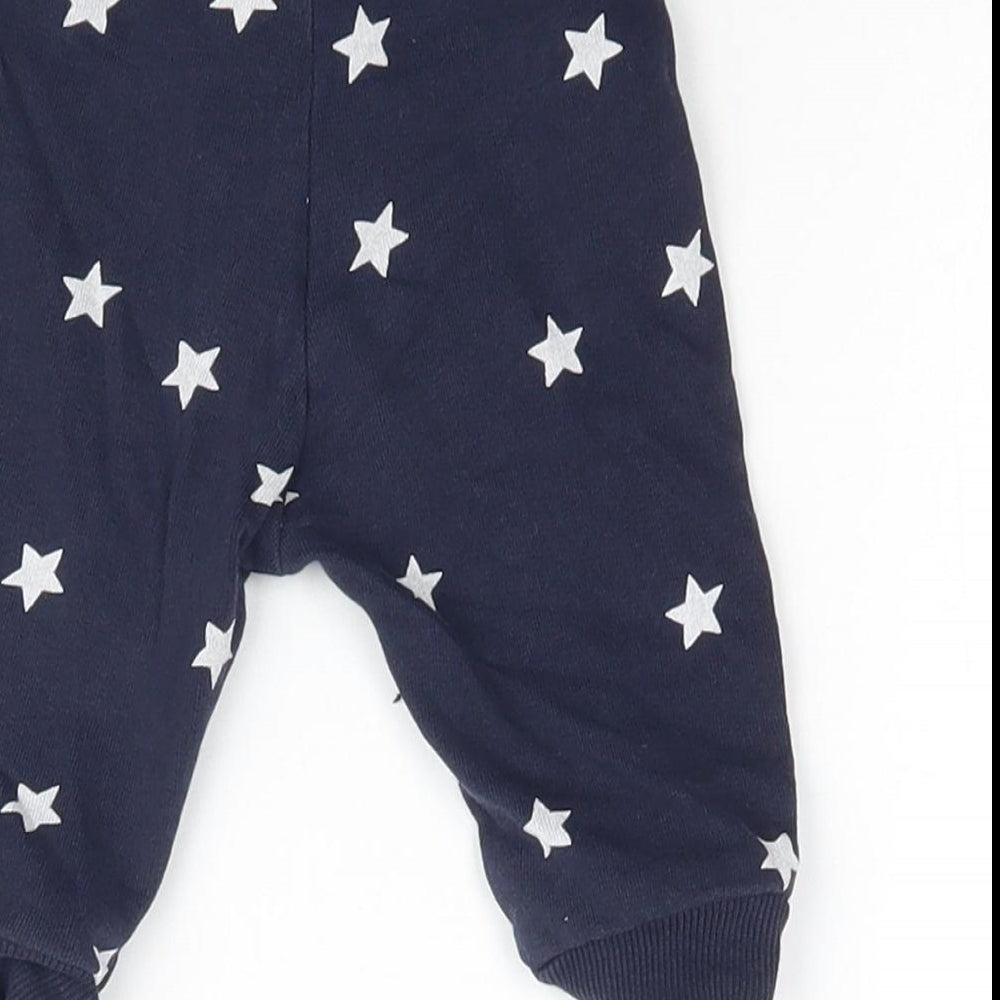 Brand and care label for H&M Baby Blue Jogger Leggings, size 3-6, Months - Stars