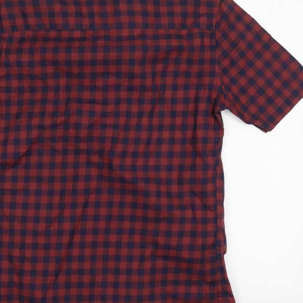 Top Man Mens Multicoloured Plaid Button-Up Size S