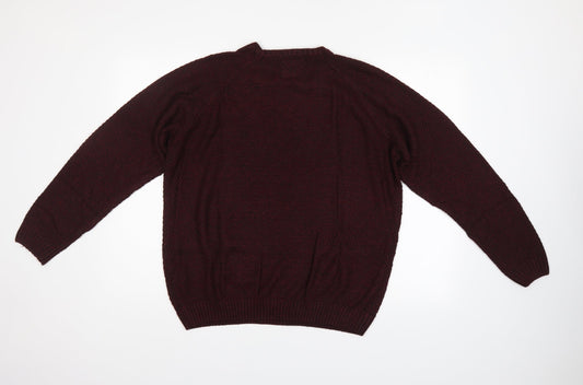 Easy Mens Purple Pullover Jumper Size L