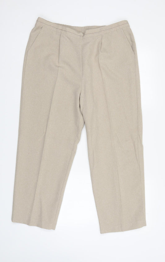 Womens UK Size 16 BM Regular Fit Ivory Trousers