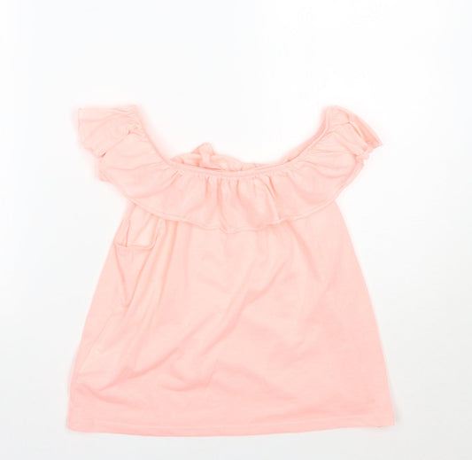 H&M Girls Pink Basic T-Shirt Size 9 Years