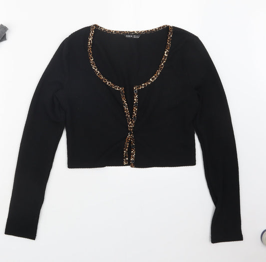 Womens UK Size M SheIn Black Cardigan Jumper