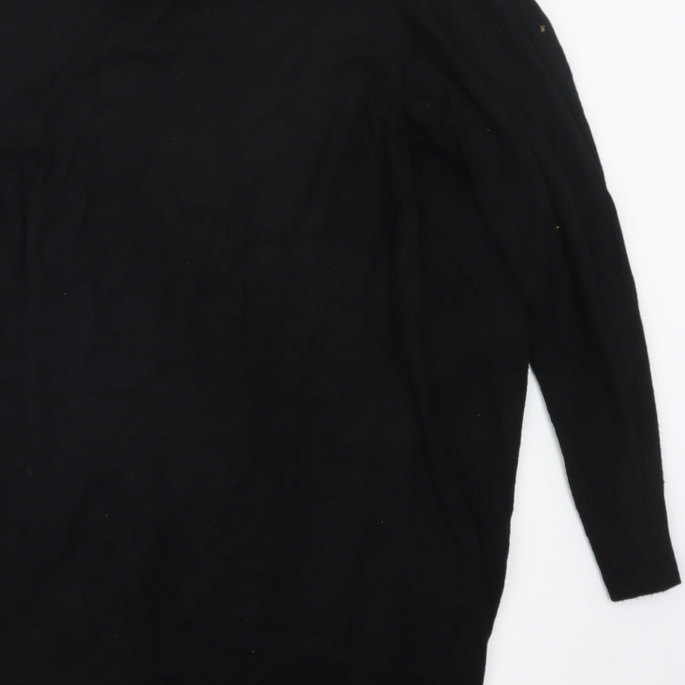 Womens UK Size 14 Preworn Black Cardigan Jumper