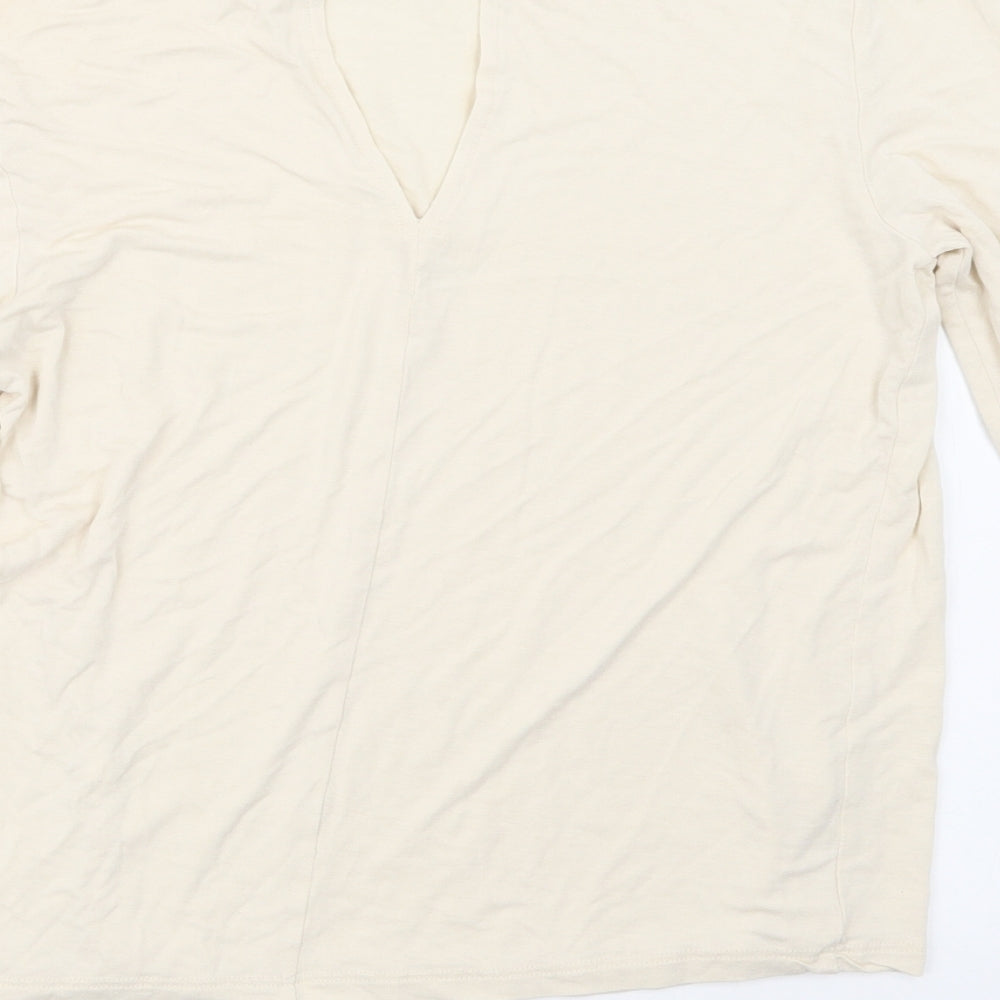 Womens UK Size 8 Topshop Ivory Basic T-Shirt