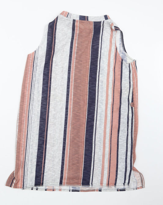 George Womens Grey Striped Basic Tank Size 16