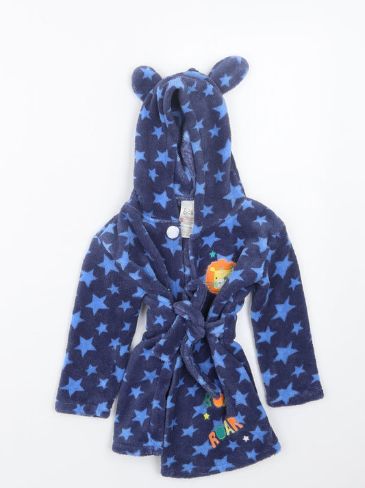 Peacocks Boys Blue Geometric Babydoll Robe Size 18-24 Months