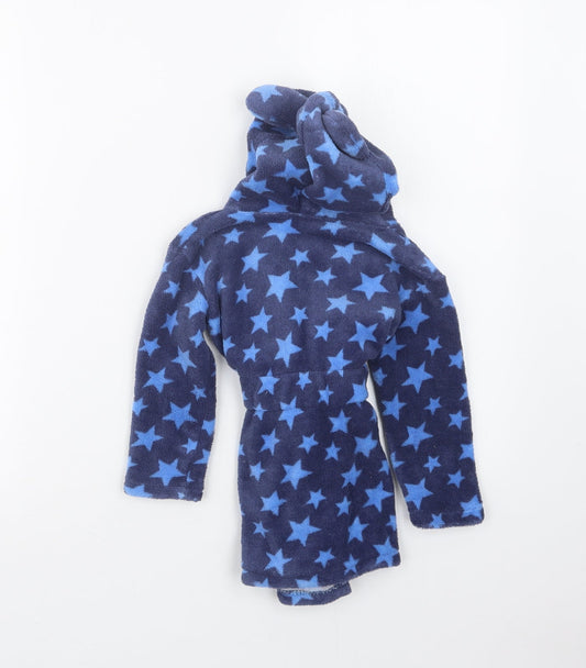 Peacocks Boys Blue Geometric Babydoll Robe Size 18-24 Months