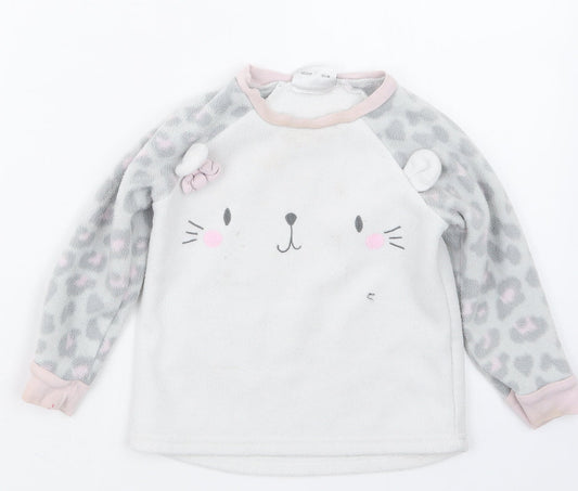 JAM JAM Girls Grey Animal Print Top Pyjama Set Size 2-3 Years