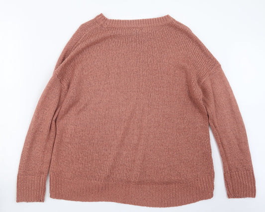 Womens UK Size L New Look Pink Pullover Jumper