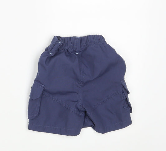Nursery Time Baby Blue Cargo Trousers Size 6-9 Months - Waist 14in; Inside leg 4in