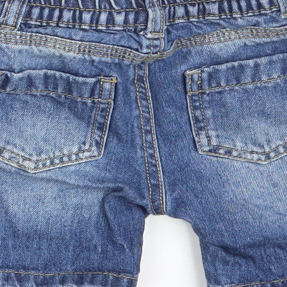 Manataray Baby Blue Denim Sweatpants Trousers Size 6-9 Months - Waist 16in; Inside leg 3in
