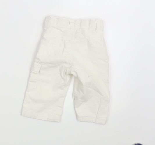 Mila Blue Baby White Cropped Trousers Size 3-6 Months - Waist 16in; Inside leg 7in