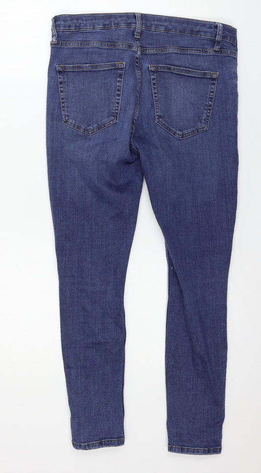 Topshop Womens Blue Denim Skinny Jeans Size 32 in L25 in