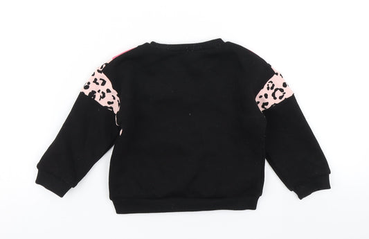Matalan Girls Black Colourblock Basic T-Shirt Size 9-12 Months