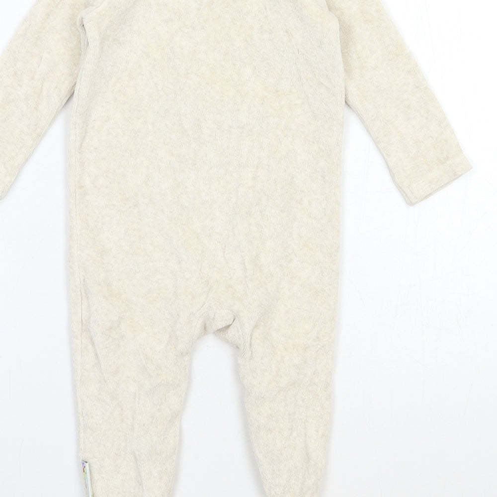 F&F Baby Beige Fleece Babygrow One-Piece Size 6-9 Months