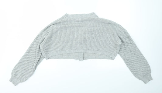 Womens UK Size S PRETTYLITTLETHING Grey Cardigan Jumper