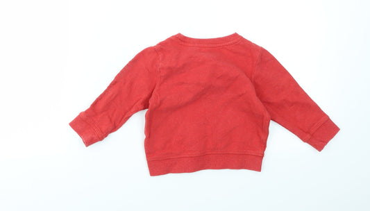 M Boys Red Pullover Jumper Size 12-18 Months