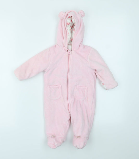 George Girls Pink Basic Jacket Coatigan Size 3-6 Months