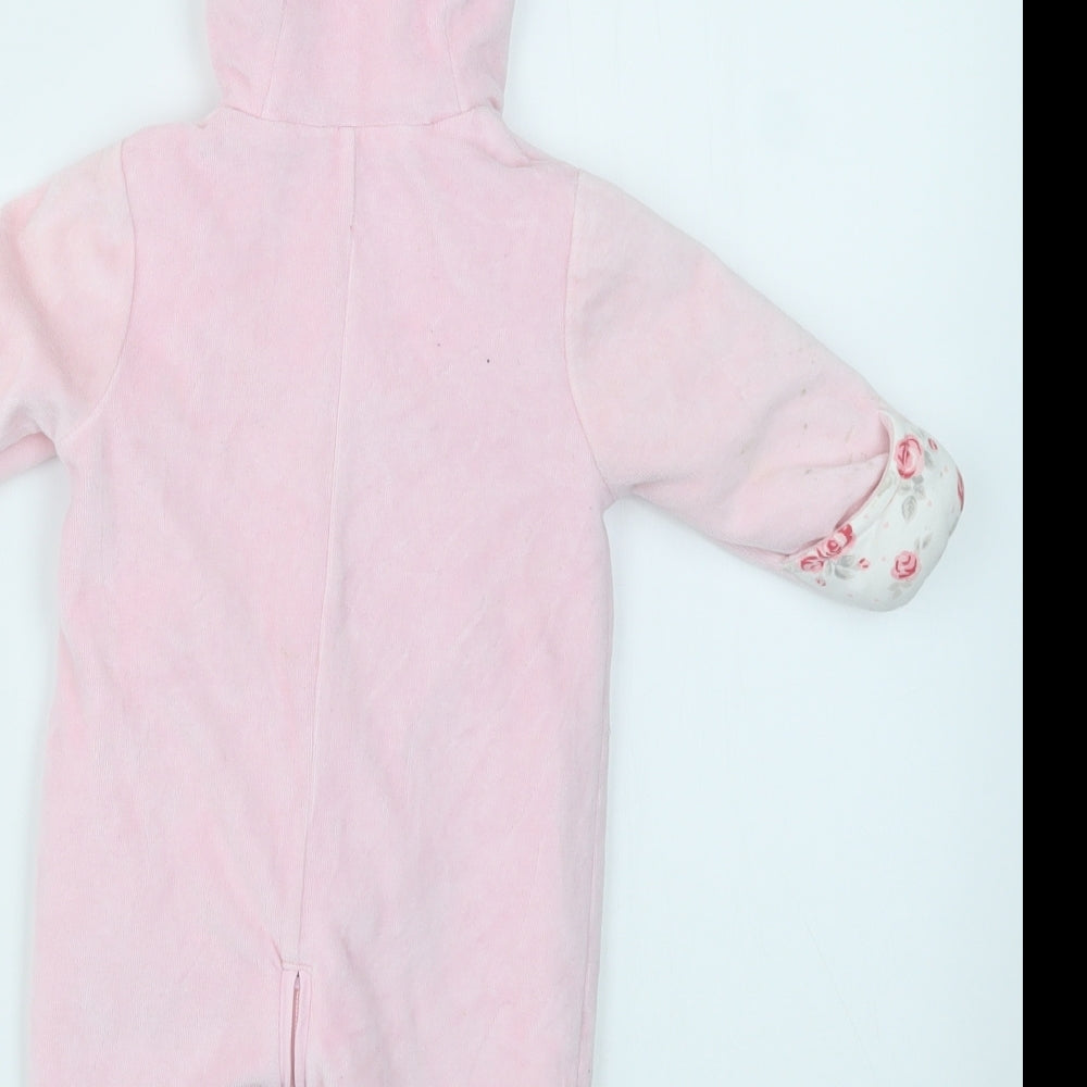 Brand and care label for George girls’ pink basic jacket coatigan, size 3-6, months