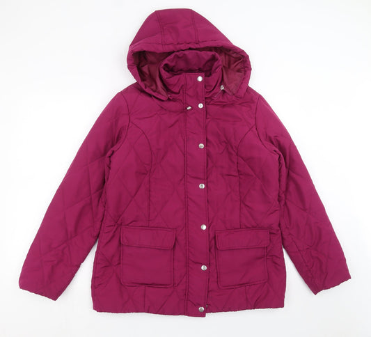 Womens UK Size 10 Damart Purple Quilted Coat