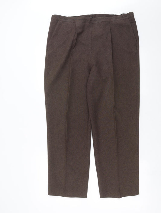 Womens UK Size 16 BM Regular Fit Brown Trousers