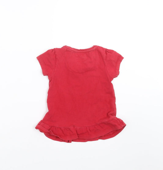 TU Girls Red Basic T-Shirt Size 2-3 Years