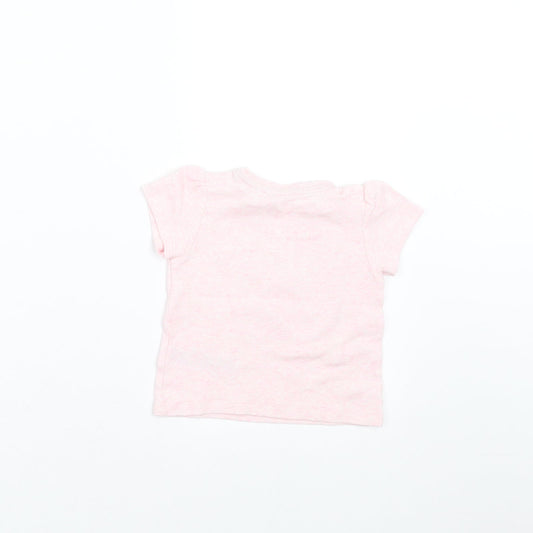 Marks and Spencer Girls Pink Basic T-Shirt Size 6-9 Months - I Love Mummy