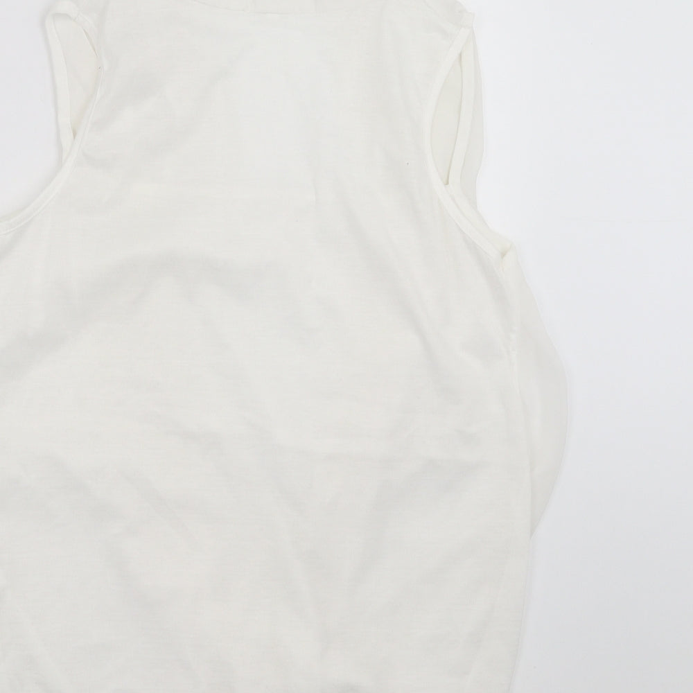 Womens UK Size L Preworn White Basic Blouse